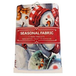 Celebrating Snowmen Sewing Fabric Precut 36 x 44 Inch Cotton Quilting Craft Gift
